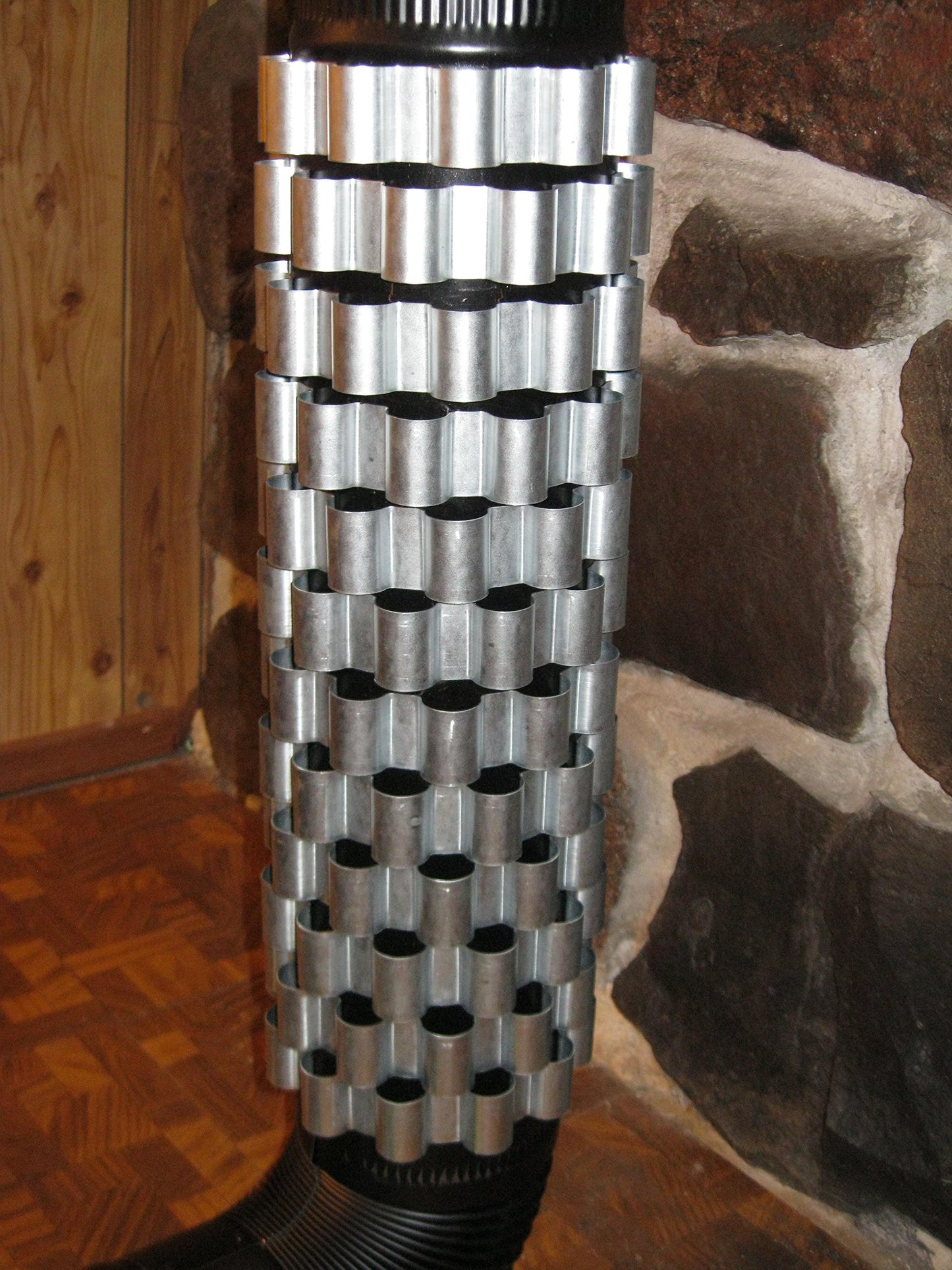 12 Aluminum Stovepipe Heat Exchanger Bands, 4 inch Dia Stove Pipe Radiators