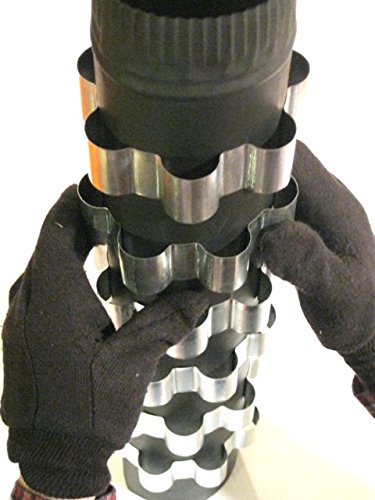 12 Aluminum Stovepipe Heat Exchanger Bands, 4 inch Dia Stove Pipe Radiators