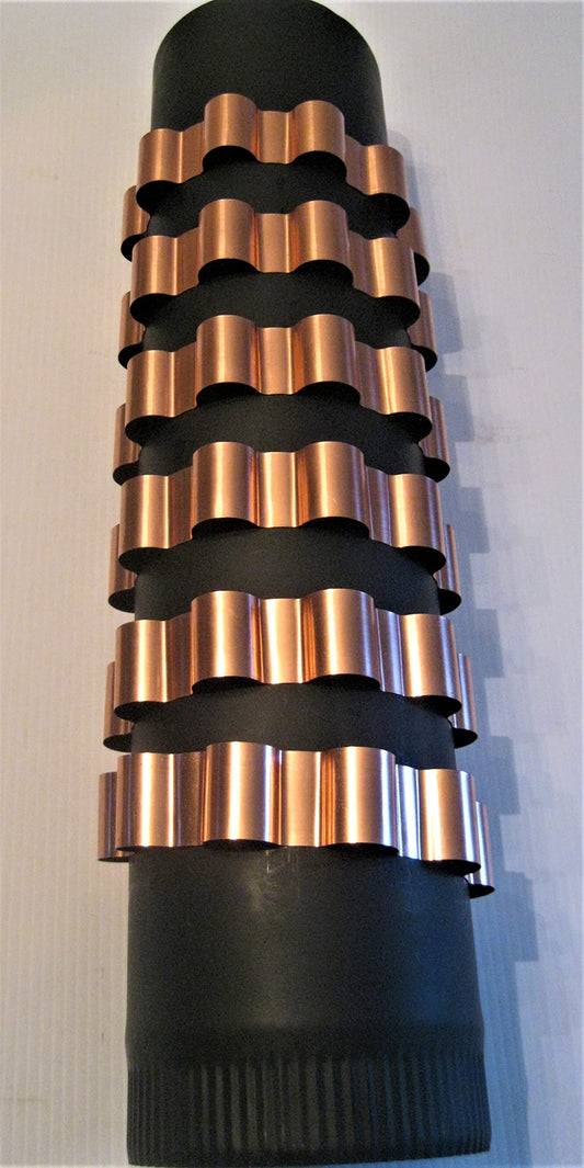 Copper Stovepipe Heat Exchangers, Set of (6) Add-On Stove Pipe Heat Reclaim Bands