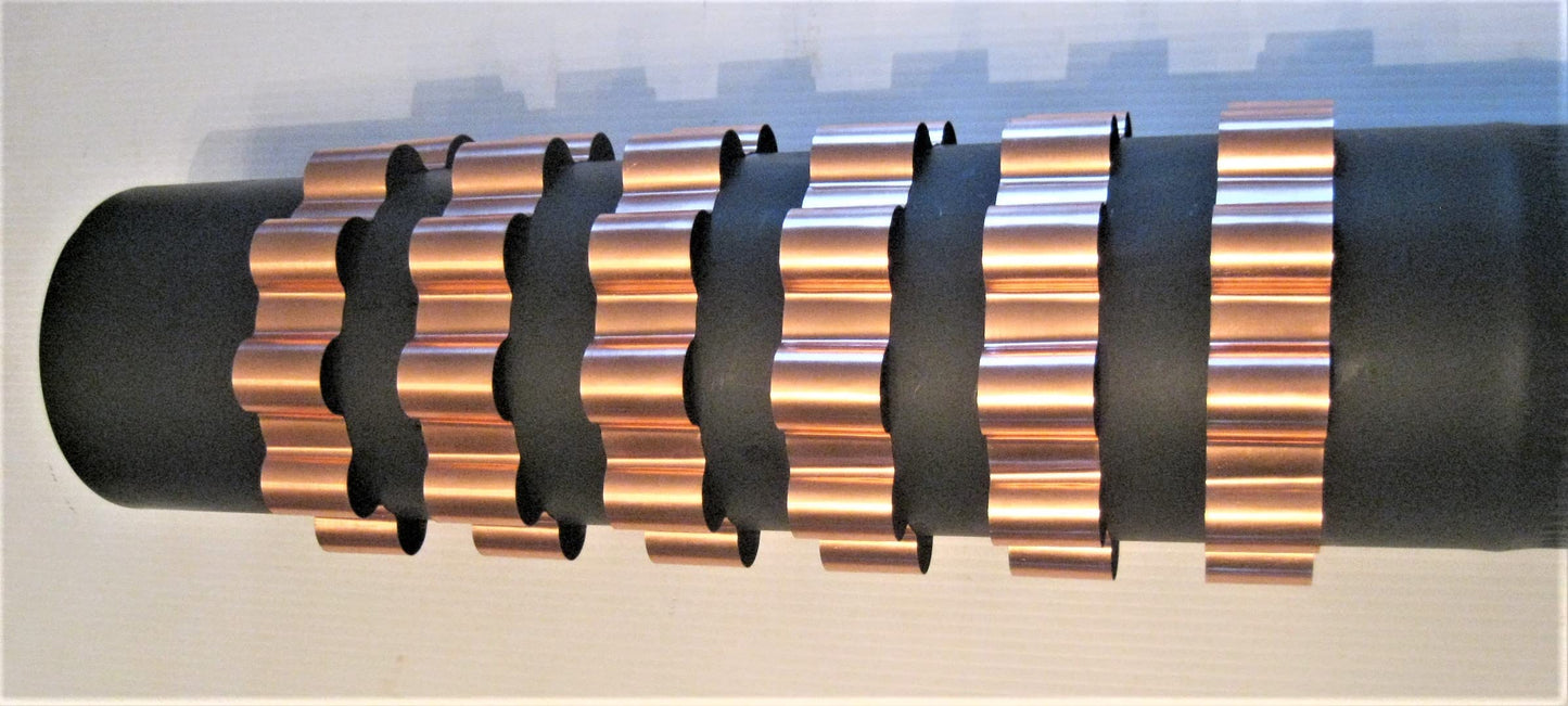 Copper Stovepipe Heat Exchangers, Set of (6) Add-On Stove Pipe Heat Reclaim Bands