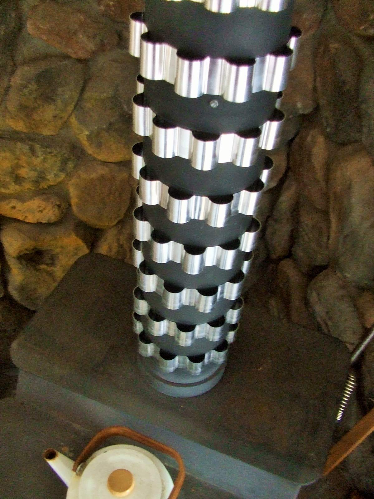 6 Heat Reclaim Radiators for six inch Dia. wood stove pipe. Flue stack exchanger